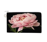 AQRJLPM Portefeuille fin et léger en toile avec fermeture éclair pour homme et femme Motif pivoine
