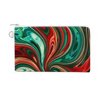 AQRJLPM Portefeuille fin et léger en toile avec fermeture éclair pour homme et femme Motif tourbillon psychédélique