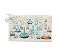 AQRJLPM Portefeuille fin et léger en toile avec imprimé chimie et porte-cartes à fermeture éclair pour homme et femme