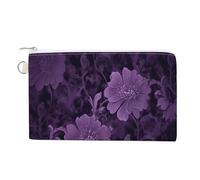 AQRJLPM Portefeuille fin et léger en toile violet avec fermeture éclair pour homme et femme