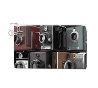 AQRJLPM Portefeuille rétro cool en toile fin et léger avec fermeture éclair pour homme et femme