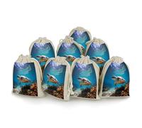 AQRJLPM Protect Marine Life Lot de 8 petites pochettes réutilisables en toile de jute souple en coton pour bijoux, fête, mariage, rangement et fournitures d'intérieur