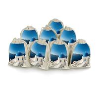 AQRJLPM Santorini Lot de 8 pochettes réutilisables en toile de jute souple avec cordon de serrage pour fête, mariage, rangement et fournitures d'intérieur