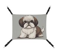 AQRJLPM Shih Tzu Hamac pour chien avec sangles réglables et crochets en métal à suspendre, hamac de couchage doux et respirant pour chats, chiots, lapins, petits animaux
