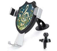 AQRJLPM Support de téléphone portable en métal pour tableau de bord, pare-brise, grille d'aération - Motif floral - Pour tous les smartphones et modèles de voiture