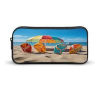 AQRJLPM Tongs colorées avec fermeture éclair - Grande capacité - Portable - Esthétique - Fermeture éclair