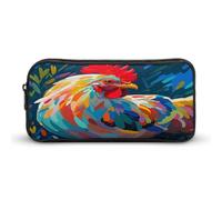 AQRJLPM Trousse à crayons artistique colorée en forme de poule - Grande capacité - Pochette simple pour marqueur - Portable - Esthétique - Fermeture éclair