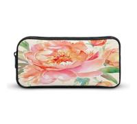 AQRJLPM Trousse à crayons avec fermeture éclair - Grande capacité - Motif pivoine