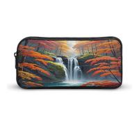 AQRJLPM Trousse à crayons avec fermeture éclair Motif arbres tropicaux Rouge