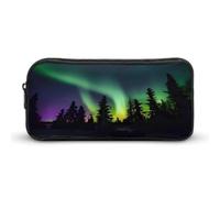 AQRJLPM Trousse à crayons avec imprimé aurores boréales sombres - Grande capacité - Simple - Portable - Esthétique - Fermeture éclair