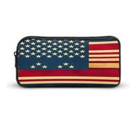 AQRJLPM Trousse à crayons avec imprimé drapeau américain - Grande capacité - Simple - Portable - Esthétique - Fermeture éclair
