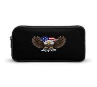 AQRJLPM Trousse à crayons avec motif aigle patriotique - Grande capacité - Pochette simple - Portable - Esthétique - Fermeture éclair