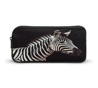 AQRJLPM Trousse à crayons avec motif animal zèbre - Grande capacité - Simple - Portable - Esthétique - Fermeture éclair