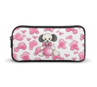 AQRJLPM Trousse à crayons avec motif caniche mignon - Grande capacité - Simple - Portable - Esthétique - Fermeture éclair