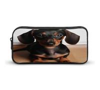 AQRJLPM Trousse à crayons avec motif chien saucisse mignon Wiener - Grande capacité - Simple - Portable - Esthétique - Fermeture éclair