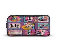 AQRJLPM Trousse à crayons avec motif guitare sur le thème de la musique - Grande capacité - Simple - Portable - Esthétique - Fermeture éclair