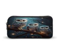 AQRJLPM Trousse à crayons avec motif hibou sur un arbre - Grande capacité - Simple - Portable - Esthétique - Fermeture éclair