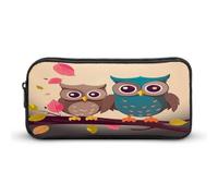 AQRJLPM Trousse à crayons avec motif hiboux - Grande capacité - Portable - Esthétique - Fermeture éclair