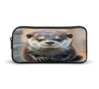 AQRJLPM Trousse à crayons avec motif loutre - Grande capacité - Portable - Esthétique - Fermeture éclair