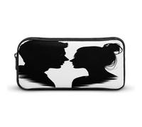 AQRJLPM Trousse à crayons avec motif silhouette de couple - Grande capacité - Simple - Portable - Esthétique - Fermeture éclair