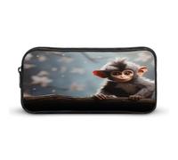 AQRJLPM Trousse à crayons avec motif singe mignon - Grande capacité - Simple - Portable - Esthétique - Fermeture éclair