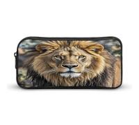 AQRJLPM Trousse à crayons avec motif tête de lion africain - Grande capacité - Simple - Portable - Esthétique - Fermeture éclair