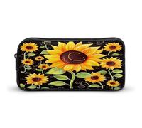 AQRJLPM Trousse à crayons avec motif tournesol - Grande capacité - Portable - Esthétique - Fermeture éclair
