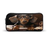 AQRJLPM Trousse à crayons de grande capacité avec fermeture éclair et esthétique Motif teckel