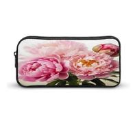 AQRJLPM Trousse à crayons de grande capacité avec fermeture éclair et fleurs de pivoine