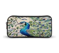 AQRJLPM Trousse à crayons de grande capacité avec fermeture éclair et motif paon