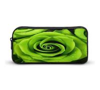 AQRJLPM Trousse à crayons de grande capacité avec fermeture éclair et motif rose verte