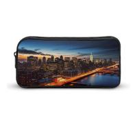 AQRJLPM Trousse à crayons de grande capacité avec fermeture éclair Motif paysage de New York