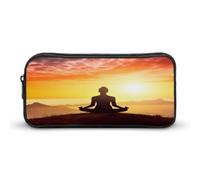 AQRJLPM Trousse à crayons de yoga et de méditation - Grande capacité - Simple - Portable - Esthétique - Fermeture éclair