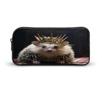 AQRJLPM Trousse à crayons en forme de couronne avec hérisson, grande capacité, simple et portable, esthétique, fermeture éclair