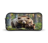 AQRJLPM Trousse à crayons Mama Bear - Grande capacité - Simple - Portable - Esthétique - Fermeture éclair