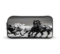 AQRJLPM Trousse à crayons noire et blanche - Grande capacité - Avec fermeture éclair