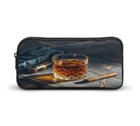 AQRJLPM Trousse à crayons pour cigares et whisky - Grande capacité - Simple - Portable - Esthétique - Fermeture éclair