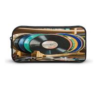 AQRJLPM Trousse à crayons pour disques vinyles de grande capacité, simple et esthétique, avec fermeture éclair