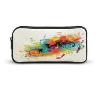 AQRJLPM Trousse à crayons sur le thème de la musique abstraite - Grande capacité - Simple - Portable - Esthétique - Fermeture éclair