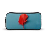 AQRJLPM Une trousse à crayons à plumes rouges de grande capacité simple pochette de marqueur portable esthétique fermeture éclair