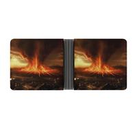 AQRJLPM Volcano Portefeuille en cuir avec pince à billets Portefeuille fin pour cartes de crédit Cadeau pour homme