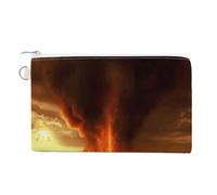 AQRJLPM Volcano Portefeuille fin et léger en toile durable avec fermeture éclair pour homme et femme