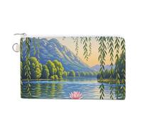 AQRJLPM Willow Willow Portefeuille en toile de lotus fin et léger avec fermeture éclair pour homme et femme