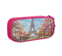 AQRJLPO Beautiful Tower Trousse à crayons avec 2 compartiments Motif Paris pour garçons et filles Grande capacité pour bureau, école, étudiants, papeterie Noir, rose, Taille unique, Cartable