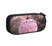 AQRJLPO Belle trousse à crayons avec impression de boules de Noël pour garçons et filles, grande capacité, pour bureau, école, étudiants, papeterie, trousse à crayons avec 2 compartiments, noir, Noir