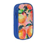 AQRJLPO Colorful_Peach Trousse à crayons pour étudiants, garçons et filles - Grande capacité double couche pour bureau, école, papeterie, porte-crayons, noir, bleu, Taille unique, Cartable