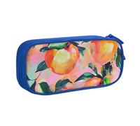 AQRJLPO Colorful_Peach Trousse à crayons pour garçons et filles Grande capacité pour bureau, école, étudiants, papeterie, trousse à crayons avec 2 compartiments, noir, bleu, Taille unique, Cartable