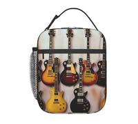 AQRJLPO Guitar Collection Sac à déjeuner isotherme réutilisable pour homme et femme Idéal pour le travail, le pique-nique, les voyages