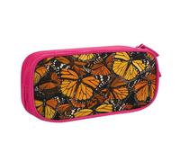 AQRJLPO Heaps of Orange - Trousse à crayons avec 2 compartiments pour garçons et filles - Grande capacité - Pour bureau, école, étudiants, papeterie - Noir, rose, Taille unique, Cartable