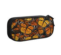 AQRJLPO Heaps of Orange - Trousse à crayons avec 2 compartiments pour garçons et filles - Grande capacité - Pour bureau, école, étudiants, papeterie - Noir, Noir , Taille unique, Cartable